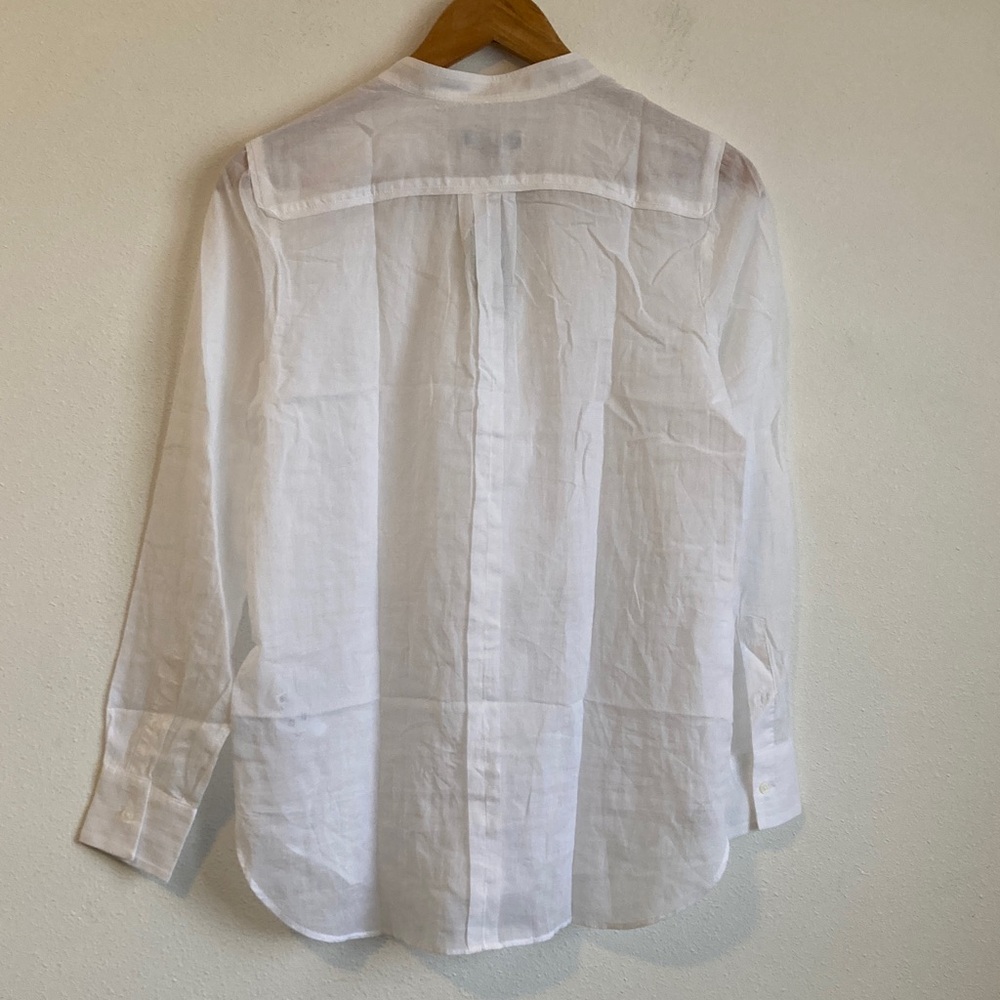 J. Crew Pintuck‎ top in cotton voile Size 0 Crisp White Casual Button Down Shirt - Picture 6 of 7